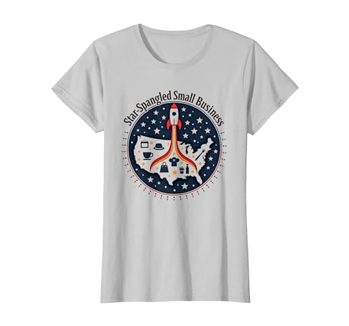 Star Spangled Kleinunternehmen T-Shirt, Damen, Silber, XS Star Spangled Kleinunternehmen T-Shirt, Damen, Silber, XS von Generic