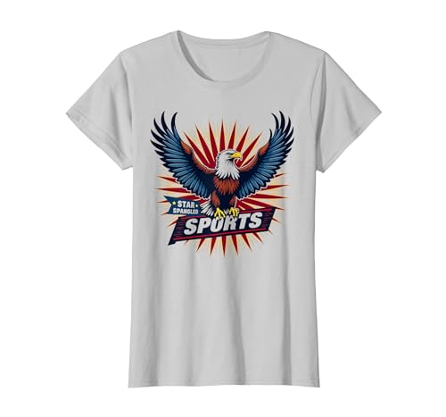Star Spangled Sports T-Shirt, Damen, Silber, 3XL Star Spangled Sports T-Shirt, Damen, Silber, 3XL von Generic