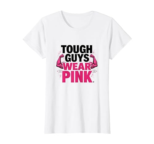 Starke Jungs tragen rosafarbene Aussagen zur Stärke und zum Selbstvertrauen für Jungen T-Shirt, Damen, Weiß, XS von Generic