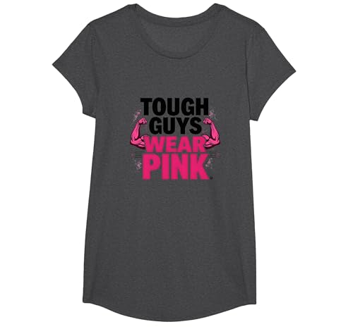 Starke Jungs tragen rosafarbene Aussagen zur Stärke und zum Selbstvertrauen für Jungen T-Shirt, Girls, Anthrazit Meliert, XS Starke Jungs tragen rosafarbene Aussagen zur Stärke und zum Selbstvertrauen für Jungen T-Shirt, Girls, Anthrazit Meliert, XS von Generic