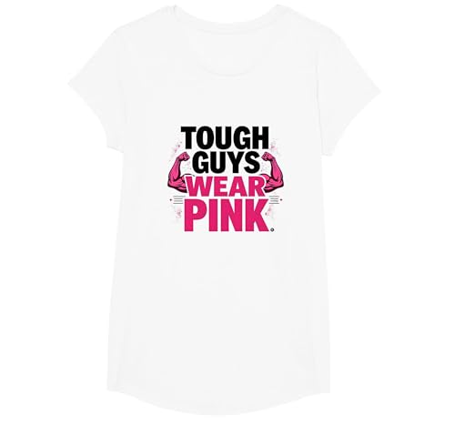 Starke Jungs tragen rosafarbene Aussagen zur Stärke und zum Selbstvertrauen für Jungen T-Shirt, Girls, Weiß, XS von Generic