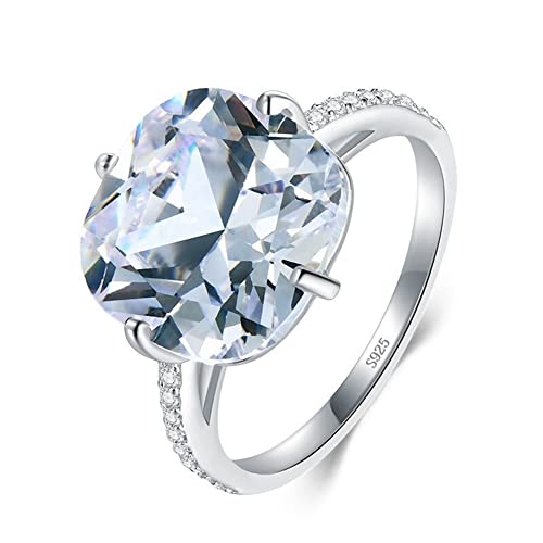 Statement-Ringe, modischer S925 Sterlingsilber-Ring mit quadratischem Zirkonia, Verlobungsring für Frauen von Generic