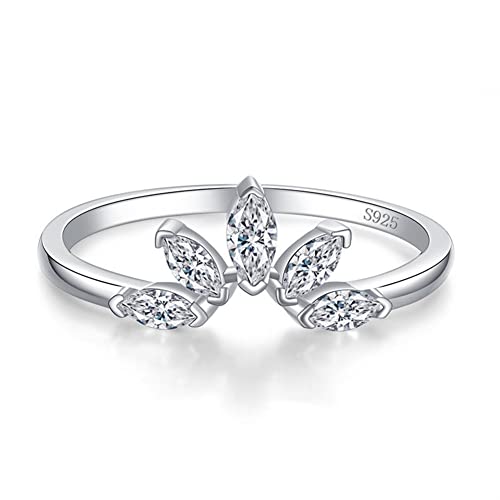 Statement-Ringe, zart, trendig, S925 Silber, Krone, Pferdeauge, Zirkonia, Sterling-Silber-Fingerring Statement-Ringe, zart, trendig, S925 Silber, Krone, Pferdeauge, Zirkonia, Sterling-Silber-Fingerring von Generic