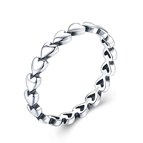 Statement-Ringe, zarter herzförmiger S925-Sterlingsilber-Ehering in klassischer, schlichter und schlichter Form für Damen von Generic