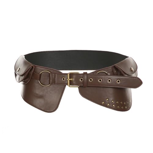 Steampunk Bauchtasche Damen Gothic Gürteltasche Hüfttasche Renaissance Gürteltasche Festival Zubehör Gürteltasche Retro Mittelalter Braun Braun, braun von Generic