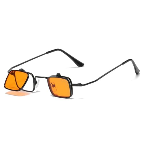 Steampunk Flip Trennbare Linse Quadratische Sonnenbrille Frauen Männer Retro UV400 Spiegel Objektiv Männer Sonnenbrille571 von Generic