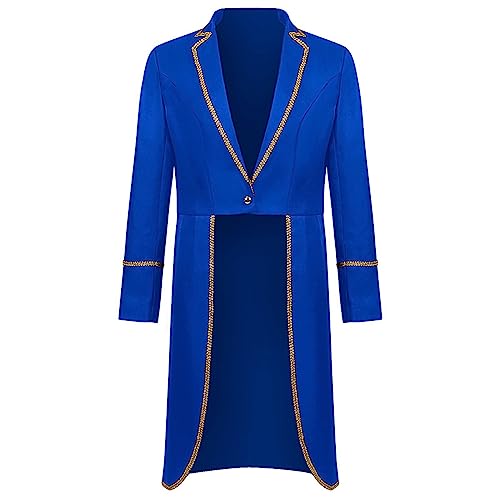 Steampunk Frack Jacke Herren Herren Mantel Lang Frack Kostüm Mittelalter Kleidung Herren Umhang Smokingjacke Herren Mittelalter Mantel Herren Blau Gothic Für Mottoparty Renaissance Jacke Herren von Generic