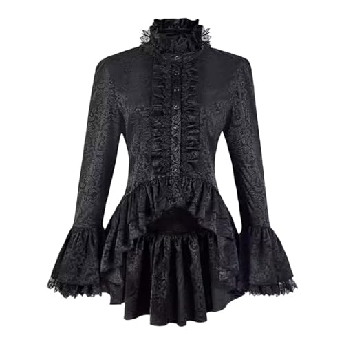 Steampunk Jacke Damen Gothic Mantel Lang Halloween Kostüm Frack Mittelalter Kleidung Weiß Schwarz Trenchcoat mit Spitze Jacken Vintage Gehrock Karneval Viktorianische Halloweenkostüm Renaissance Steampunk Jacke Damen Gothic Mantel Lang Halloween Kostüm Frack Mittelalter Kleidung Weiß Schwarz Trenchcoat mit Spitze Jacken Vintage Gehrock Karneval Viktorianische Halloweenkostüm Renaissance von Generic
