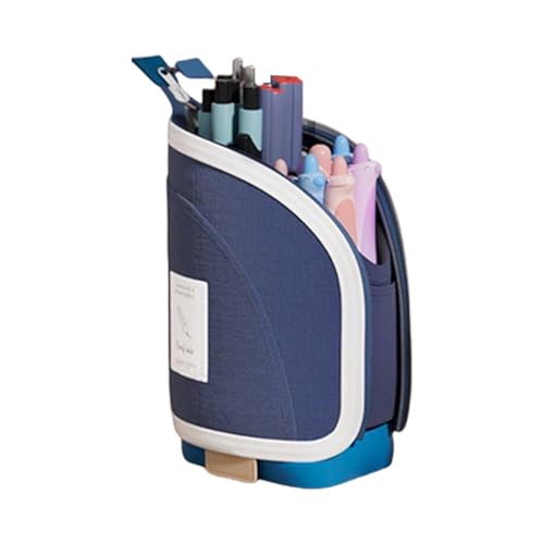 Stehstiftstift - 22 cm Bleistiftbeutel | Polyester Teleskopstifter Fall | Multi-Layer-Stand-up-Stifthalter mit großer Kapazität für Schul-, Schreibtischlager und Organisatorversorgungen von Generic