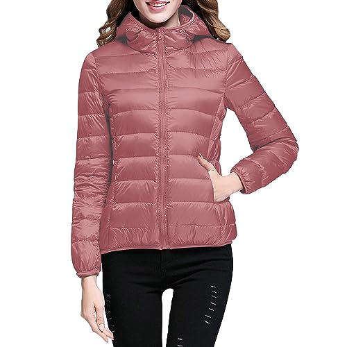 Steppjacke Damen Leicht, Daunenjacke Damen Leicht Puffer Jacke Lightweight Steppjacke Damen Übergangsjacke Lässig Steppmantel Winter Federleichte Dünne Daunenmantel Plüschjacke Wanderjack von Generic