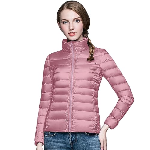 Steppjacke Damen Leicht, Daunenjacke Damen Leicht Puffer Jacke Lightweight Steppjacke Damen Übergangsjacke Lässig Steppmantel Winter Federleichte Dünne Daunenmantel Plüschjacke Wanderjack von Generic