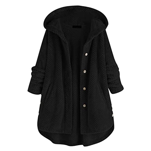 Steppjacke Damen üBergangsjacke Wintermantel Damen GroßE GrößEn Damen Winterjacke Sale Lang Mantel Damen Trenchcoat Wintermantel Damen Lang Warm GefüTtert Outdoorjacke (Zjsjm A-Black, XXXXXXL) von Generic