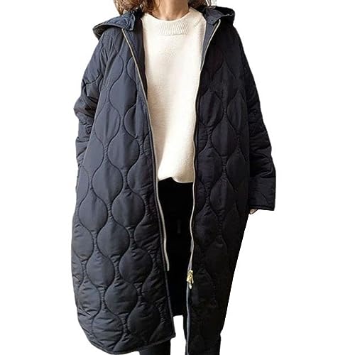 Steppmantel Damen Leicht Übergang Sportlich Übergangsjacke Casual Outdoor Pufferjacke Basic Warm Jacke Lang Softshelljacke Steppjacke Mit Reissverschluss Taschen Mantel von Generic