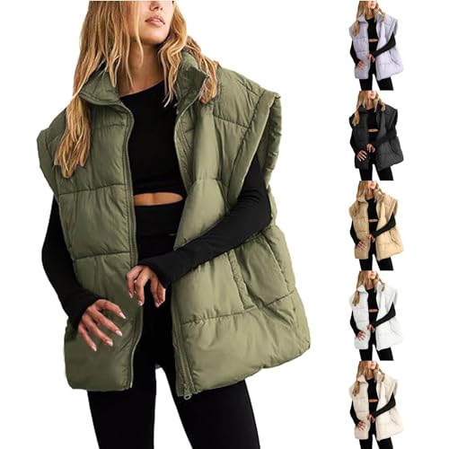 Steppweste Damen Kurz Daunenweste Winter Sportweste Warme Übergangsjacke Modische Mantelweste Freizeit Ärmellos Jacke Winterweste Bodywarmer Outdoorweste Streetwear von Generic