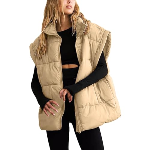 Steppweste Damen Kurz Daunenweste Winter Sportweste Warme Übergangsjacke Modische Mantelweste Freizeit Ärmellos Jacke Winterweste Bodywarmer Outdoorweste Streetwear von Generic