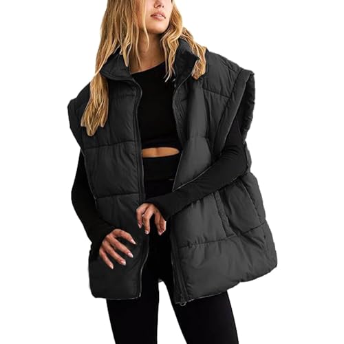 Steppweste Damen Kurz Daunenweste Winter Sportweste Warme Übergangsjacke Modische Mantelweste Freizeit Ärmellos Jacke Winterweste Bodywarmer Outdoorweste Streetwear von Generic