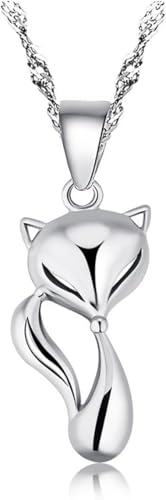 Sterling Silber 925 Halskette Tier Fuchs Anhänger Frauen Schmuck von Generic