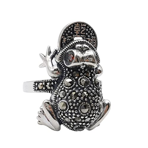 Sterling Silber Herren Verlobungsring Frosch Zirkonia Runde Form Schmuck von Generic