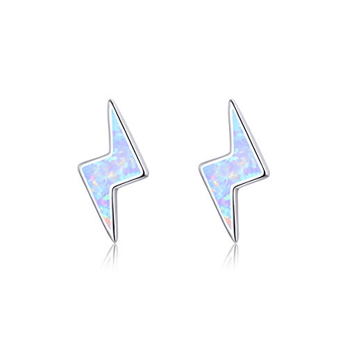 Sterling Silber Schmuck, Flash Lightning Ohrstecker für Frauen Sterling Silber 925 Mode Opal Schmuck Pendientes Brincos von Generic