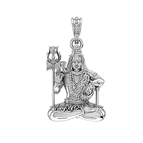 Sterling Silver (92.5% purity) God Shiva Pendant for Men & Women Pure Silver Bhagwan Shiv Ji INCLUDING Silver Chain by Indian Collectible von Generic