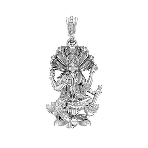 Sterling Silver (92.5% purity) God Vishnu/Vishnu Laxmi Pendant for Men & Women Pure Silver Lord Vishnu/Laxmi Vishnu Locket for Good Health & Wealth INCLUDING Silver Chain by Indian Collectible von Generic