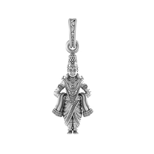 Sterling Silver (92.5% purity) God Vitthal Pendant for Men & Women Pure Silver Lord Vithoba Locket for Good Health & Wealth INCLUDING Silver Chain by Indian Collectible von Generic
