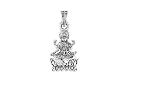 Generic Sterling Silver (92.5% purity) Goddess Laxmi Ji Pendant for Men & Women Pure Silver Lord Laxmi Locket for Good Health & Wealth INCLUDING Silver Chain by Indian Collectible von Generic