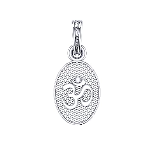 Sterling Silver (92.5% purity) OM/Spiritual OM Pendant for Men & Women Pure Silver Religious Locket for Good Health & Wealth INCLUDING Silver Chain by Indian Collectible von Generic