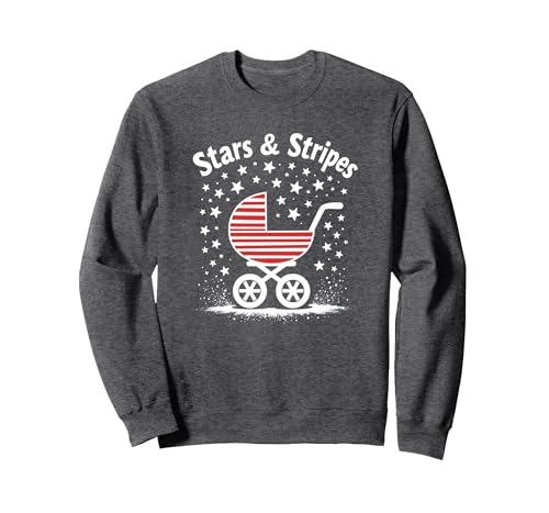 Sterne, Streifen und Kinderwagen Sweatshirt, Unisex für Erwachsene, Anthrazit Meliert, L Sterne, Streifen und Kinderwagen Sweatshirt, Unisex für Erwachsene, Anthrazit Meliert, L von Generic