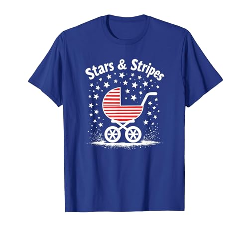 Sterne, Streifen und Kinderwagen T-Shirt, Herren, Königsblau, L Sterne, Streifen und Kinderwagen T-Shirt, Herren, Königsblau, L von Generic