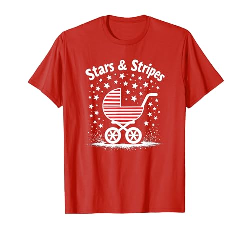 Sterne, Streifen und Kinderwagen T-Shirt, Herren, Rot, XXL Sterne, Streifen und Kinderwagen T-Shirt, Herren, Rot, XXL von Generic