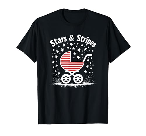 Sterne, Streifen und Kinderwagen T-Shirt, Herren, Schwarz, 3XL Sterne, Streifen und Kinderwagen T-Shirt, Herren, Schwarz, 3XL von Generic