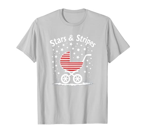 Sterne, Streifen und Kinderwagen T-Shirt, Herren, Silber, L Sterne, Streifen und Kinderwagen T-Shirt, Herren, Silber, L von Generic