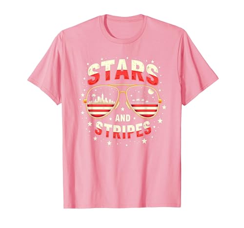 Sterne, Streifen und Sonnenbrillen T-Shirt, Herren, Rosa, XL Sterne, Streifen und Sonnenbrillen T-Shirt, Herren, Rosa, XL von Generic