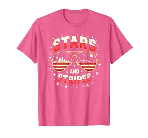 Sterne, Streifen und Sonnenbrillen T-Shirt, Herren, Rosa meliert, L Sterne, Streifen und Sonnenbrillen T-Shirt, Herren, Rosa meliert, L von Generic