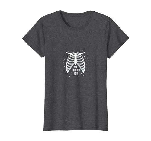 Sternenribbage: Durchschaubare anatomische Kunst T-Shirt, Damen, Anthrazit Meliert, 3XL von Generic