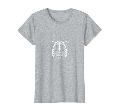 Sternenribbage: Durchschaubare anatomische Kunst T-Shirt, Damen, Grau Meliert, S Sternenribbage: Durchschaubare anatomische Kunst T-Shirt, Damen, Grau Meliert, S von Generic