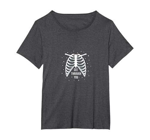 Sternenribbage: Durchschaubare anatomische Kunst T-Shirt, Damen Große Größen, Anthrazit Meliert, 2X Sternenribbage: Durchschaubare anatomische Kunst T-Shirt, Damen Große Größen, Anthrazit Meliert, 2X von Generic