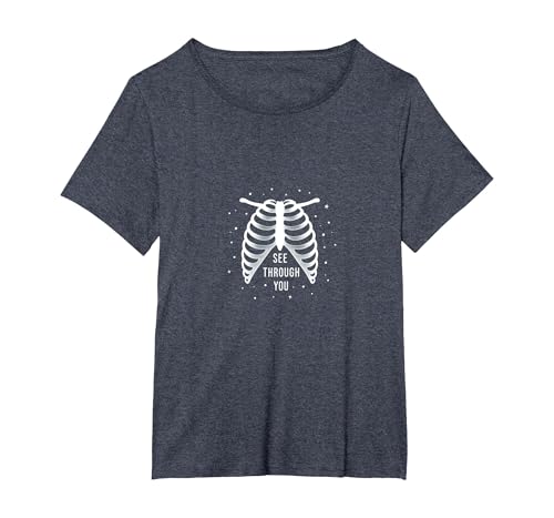 Sternenribbage: Durchschaubare anatomische Kunst T-Shirt, Damen Große Größen, Blau Meliert, 1X Sternenribbage: Durchschaubare anatomische Kunst T-Shirt, Damen Große Größen, Blau Meliert, 1X von Generic