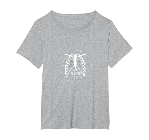 Sternenribbage: Durchschaubare anatomische Kunst T-Shirt, Damen Große Größen, Grau Meliert, 4X Sternenribbage: Durchschaubare anatomische Kunst T-Shirt, Damen Große Größen, Grau Meliert, 4X von Generic
