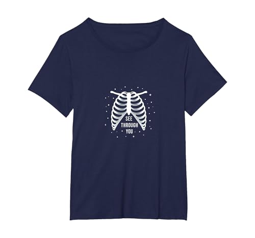 Sternenribbage: Durchschaubare anatomische Kunst T-Shirt, Damen Große Größen, Marineblau, 2X Sternenribbage: Durchschaubare anatomische Kunst T-Shirt, Damen Große Größen, Marineblau, 2X von Generic
