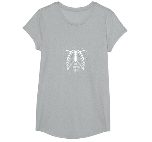 Sternenribbage: Durchschaubare anatomische Kunst T-Shirt, Girls, Grau Meliert, L von Generic