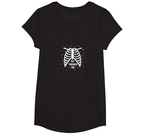 Sternenribbage: Durchschaubare anatomische Kunst T-Shirt, Girls, Schwarz, S von Generic