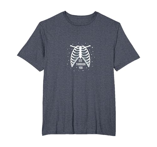 Sternenribbage: Durchschaubare anatomische Kunst T-Shirt, Herren Große Größen, Blau Meliert, 5X Tall von Generic