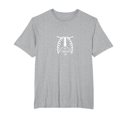 Sternenribbage: Durchschaubare anatomische Kunst T-Shirt, Herren Große Größen, Grau Meliert, 5X Tall von Generic