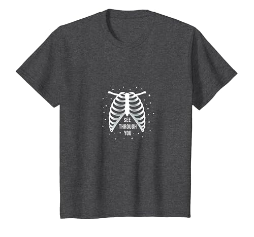 Sternenribbage: Durchschaubare anatomische Kunst T-Shirt, Kinder, Anthrazit Meliert, 116 von Generic