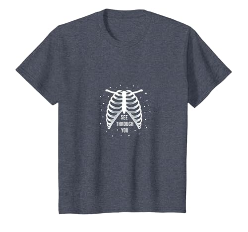 Sternenribbage: Durchschaubare anatomische Kunst T-Shirt, Kinder, Blau Meliert, 92 von Generic