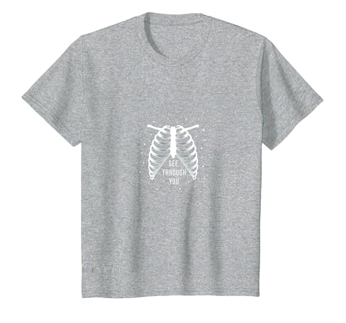 Sternenribbage: Durchschaubare anatomische Kunst T-Shirt, Kinder, Grau Meliert, 128 von Generic