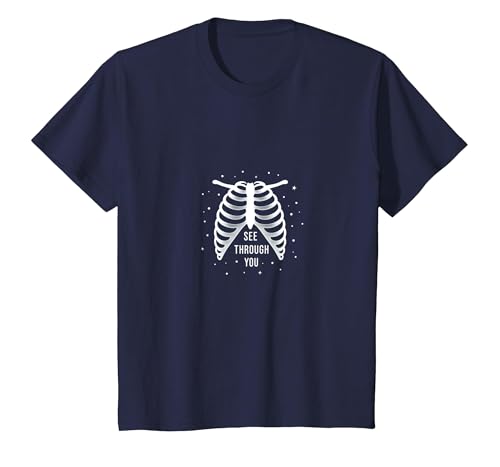 Sternenribbage: Durchschaubare anatomische Kunst T-Shirt, Kinder, Marineblau, 152 von Generic
