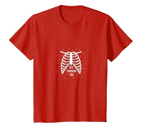 Sternenribbage: Durchschaubare anatomische Kunst T-Shirt, Kinder, Rot, 104 von Generic